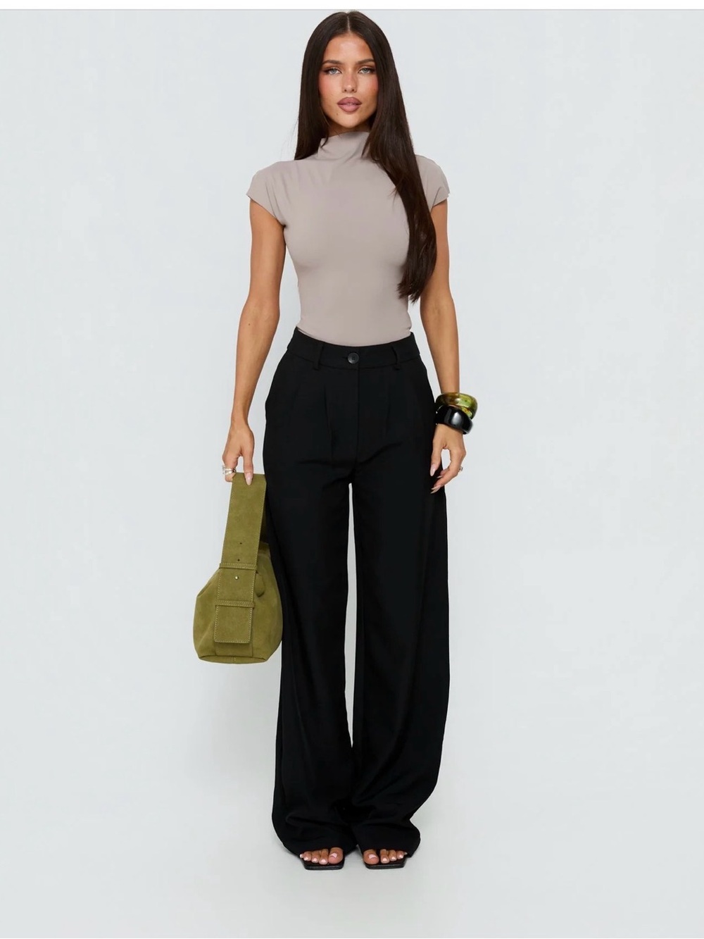 Princess Polly- Archer Pants Black